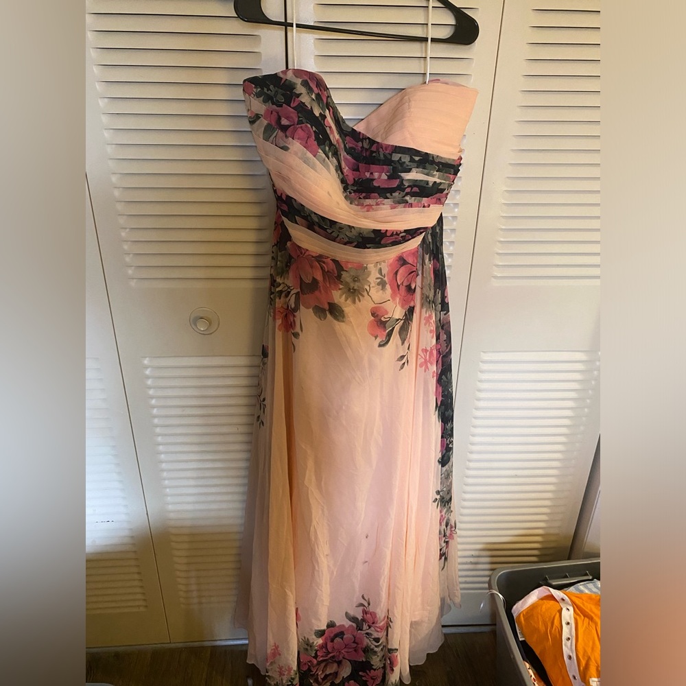 24W formal floral chiffon gown— read description l!